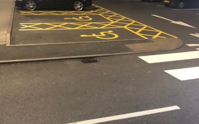 Bristol- Retail district Car park markings